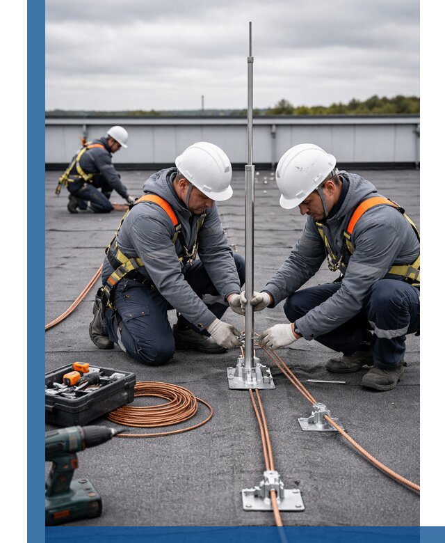 Монтаж молниезащиты на кровле в Нурлате под ключ с гарантией