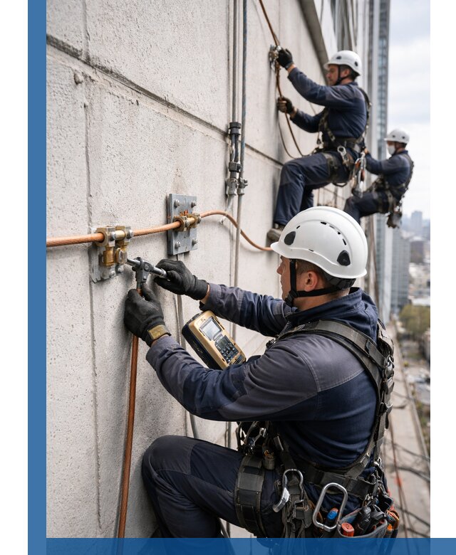 Монтаж системы заземления здания и молниезащиты в Нурлате