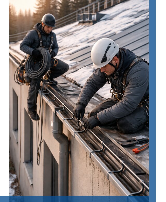 Монтаж греющего кабеля на кровле в Нурлате от 469 р. | ВЫСОТНИК-Нрт