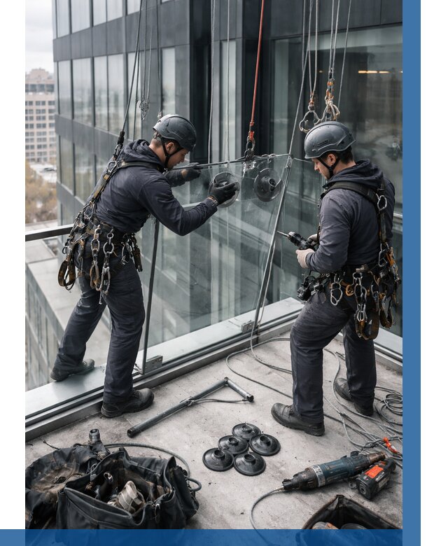 Монтаж стеклянных ограждений в Нурлате от 2607 р. | ВЫСОТНИК-Нрт