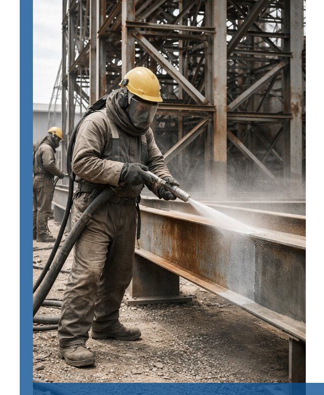 Пескоструйная очистка металлоконструкций в Нурлате промышленная