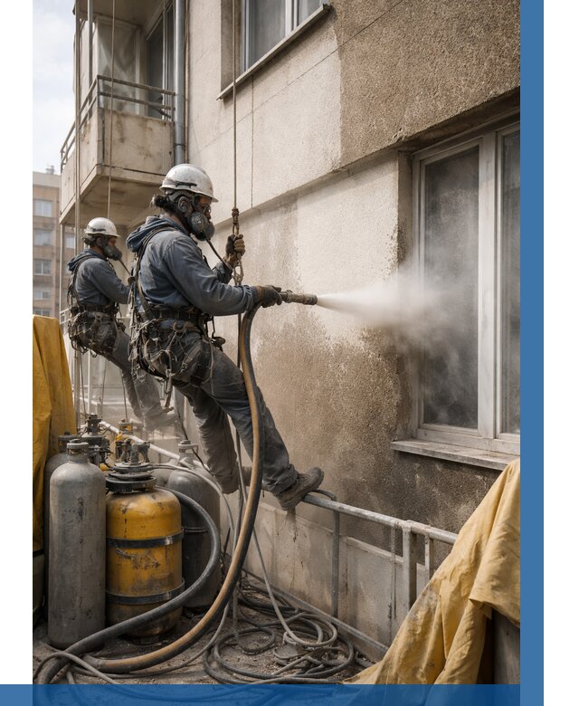 Пескоструйная очистка фасада в Нурлате от 678 р. | ВЫСОТНИК-Нрт