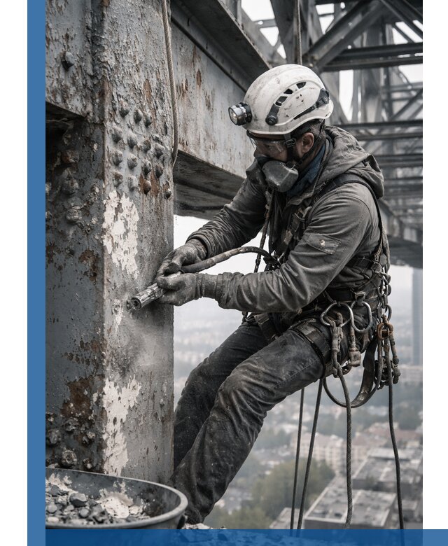 Удаление старой краски с металлических конструкций в Нурлате