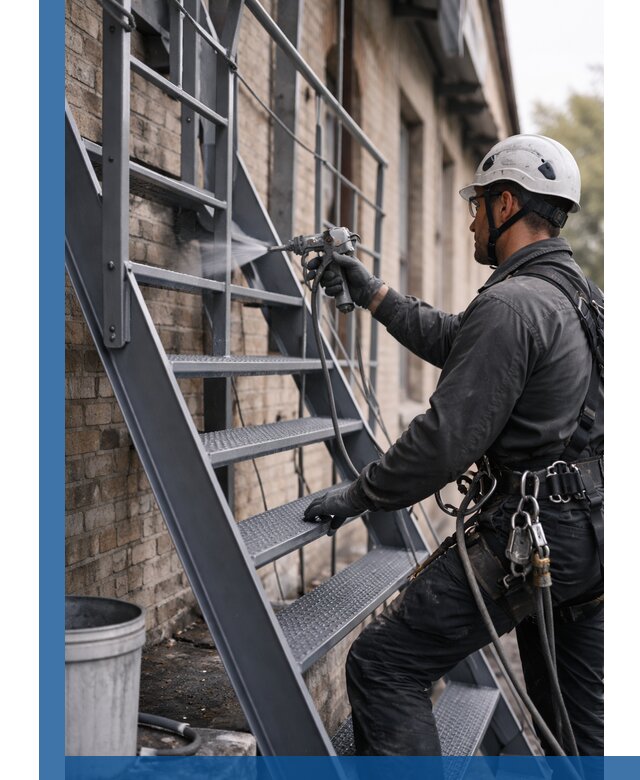 Покраска и антикоррозионная защита пожарных лестниц в Нурлате