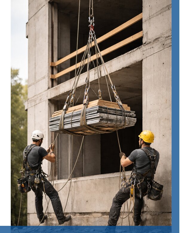 Подъем материала на этаж веревками в Нурлате от 1564 р. | ВЫСОТНИК-Нрт