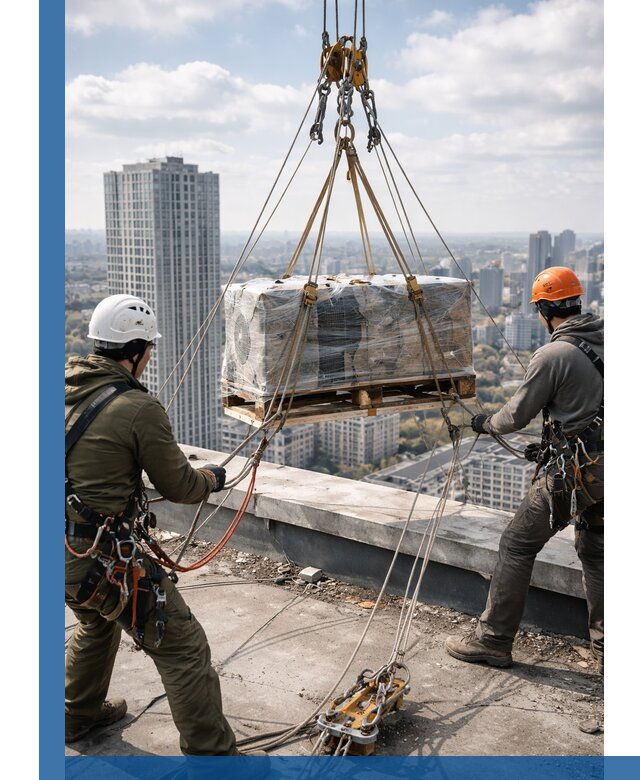 Подъем и монтаж крупногабаритных грузов на крышу в Нурлате