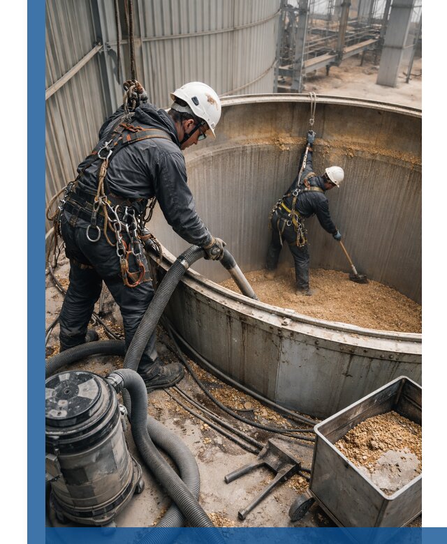 Профессиональная чистка зерновых бункеров в Нурлате с выездом