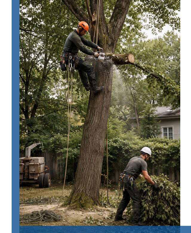 Кронирование деревьев в Нурлате, безопасная высотная обрезка