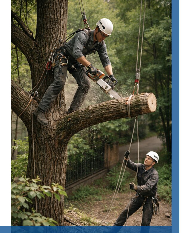 Спил деревьев альпинистами в Нурлате от 8342 р. | ВЫСОТНИК-Нрт