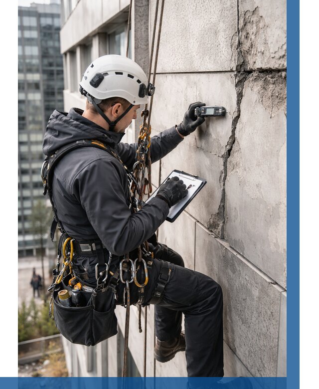 Обследование фасада альпинистами в Нурлате от 125 р. | ВЫСОТНИК-Нрт