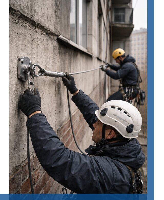 Монтаж анкерных линий в Нурлате от 3128 р. | ВЫСОТНИК-Нрт