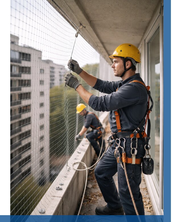 Монтаж сетки от птиц в Нурлате от 4692 р. | ВЫСОТНИК-Нрт