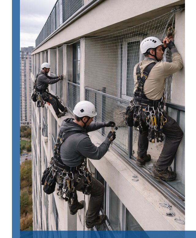 Профессиональный монтаж защитной сетки от птиц в Нурлате